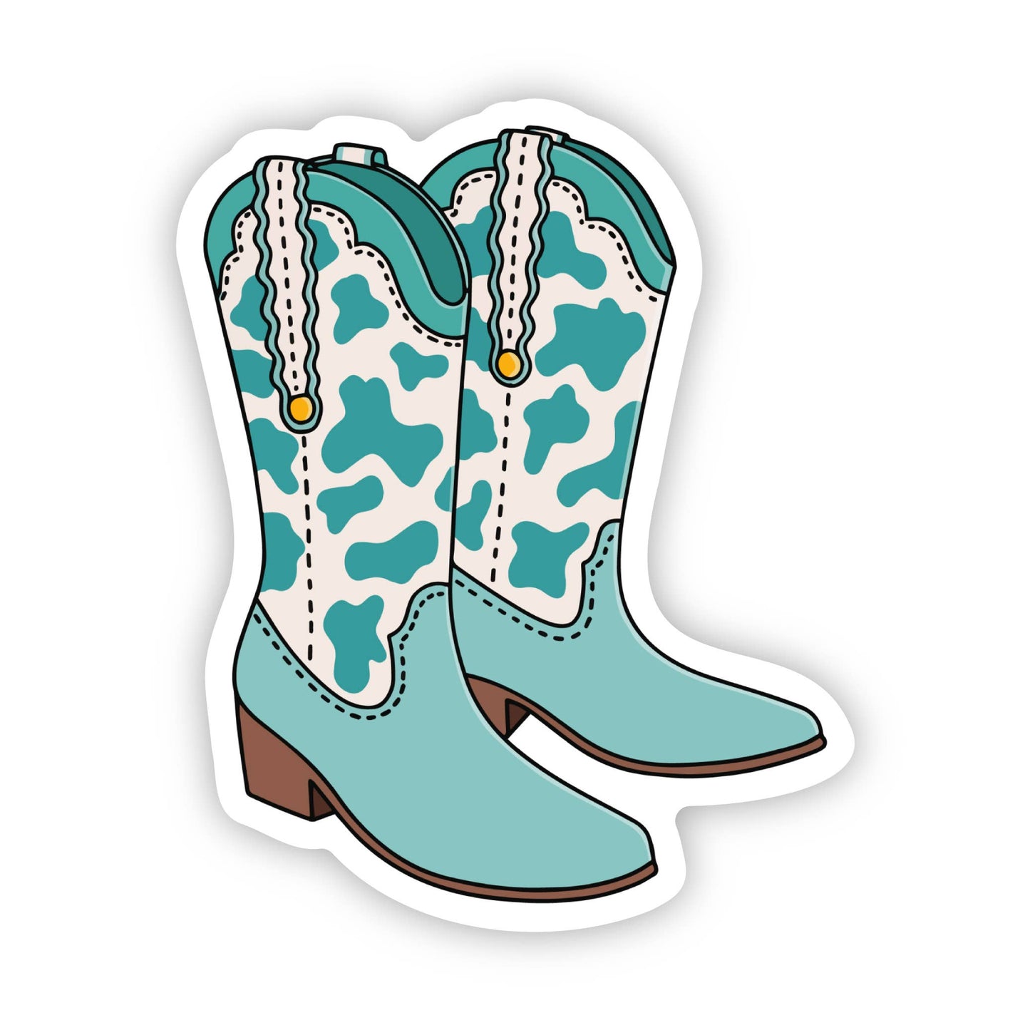 Teal Cowboy Boots Sticker