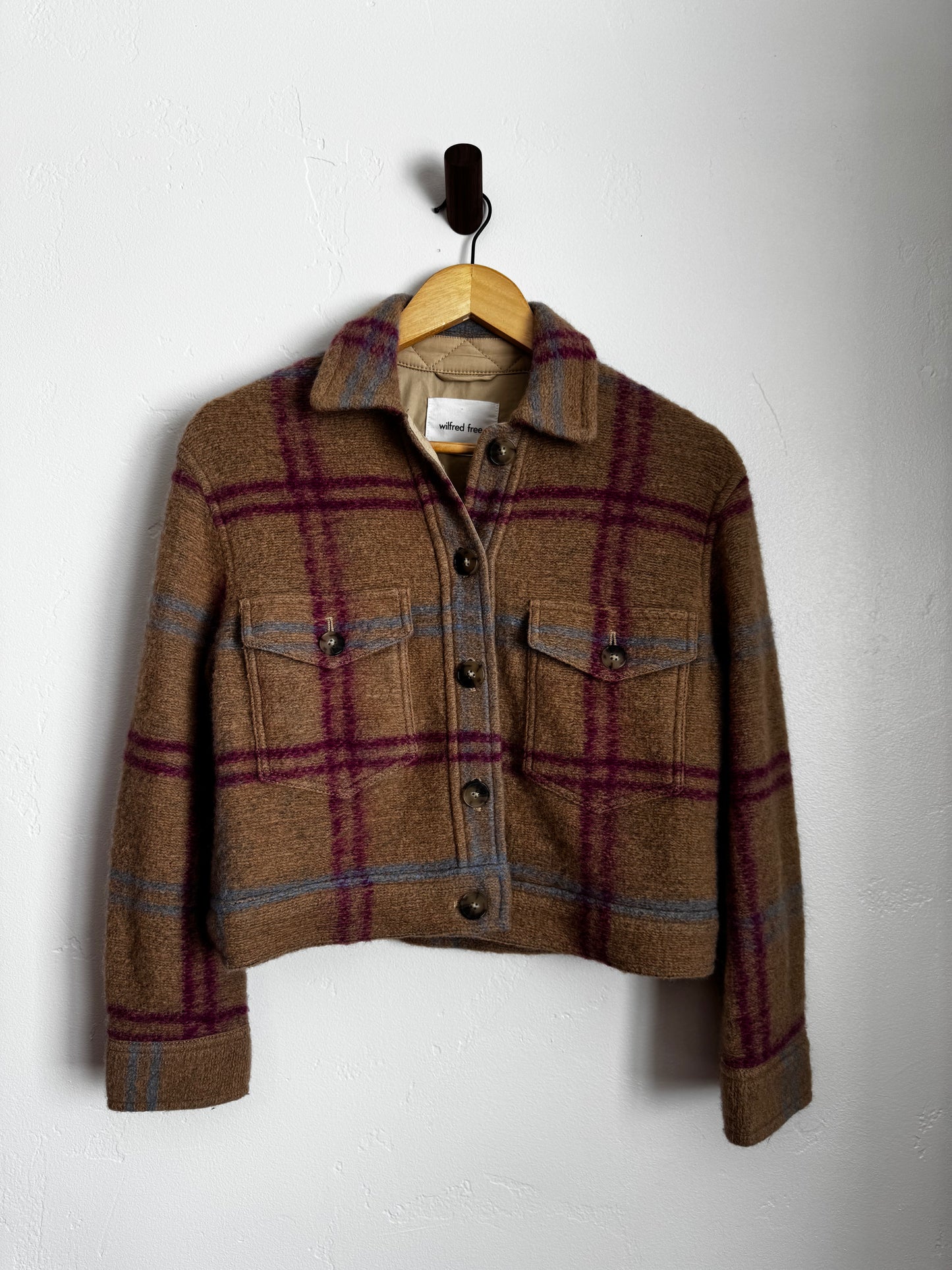 Cropped Wool Plaid Jacket