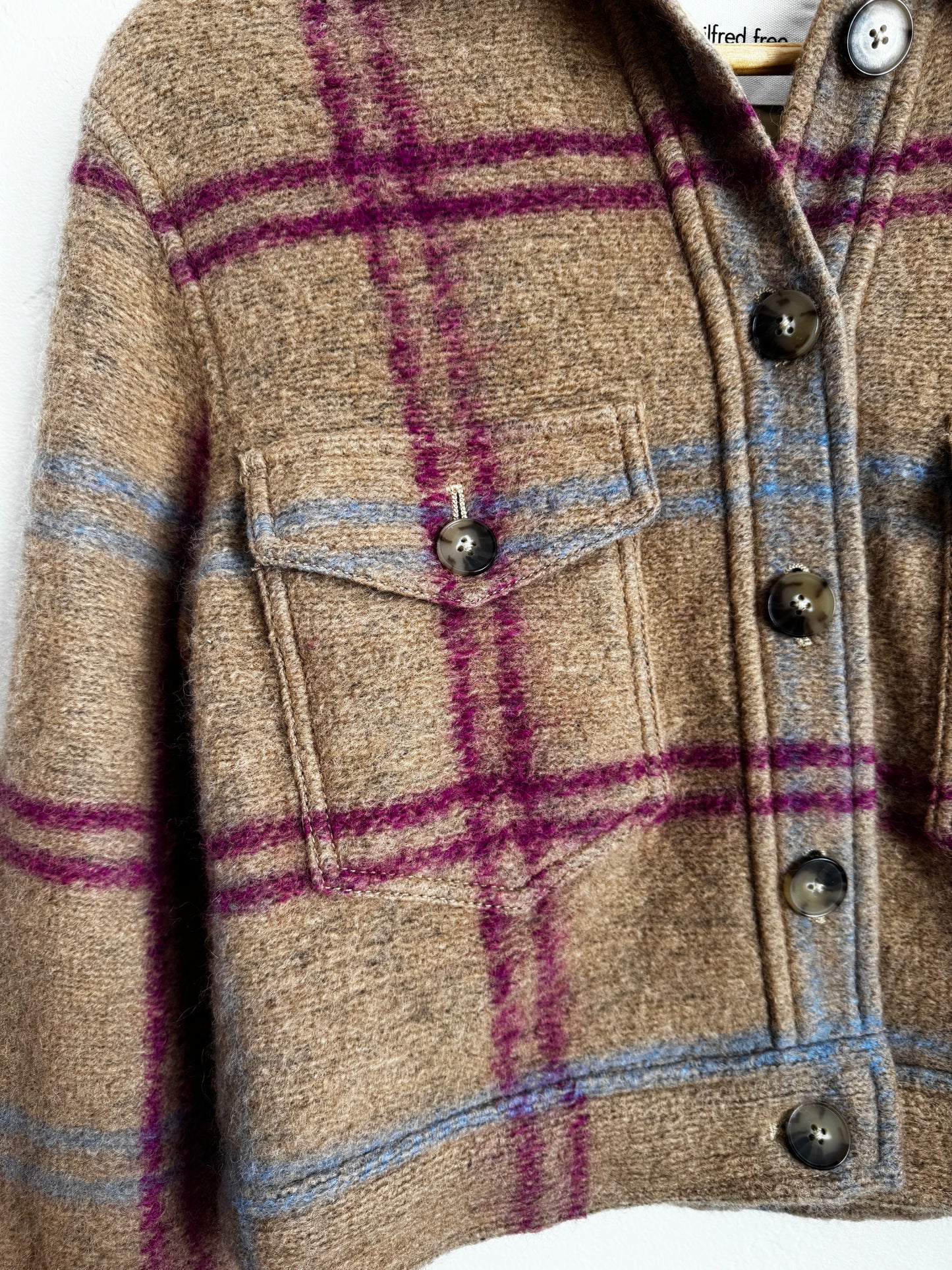 Cropped Wool Plaid Jacket