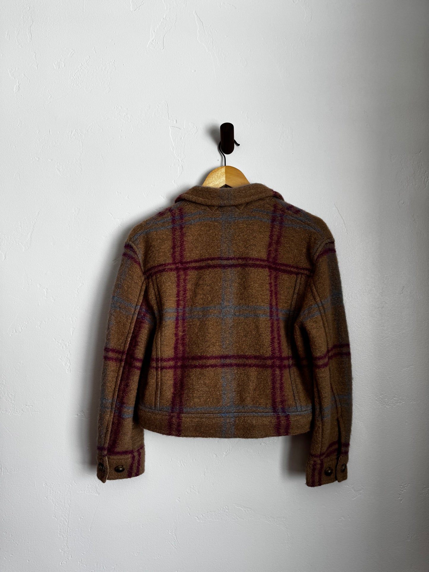 Cropped Wool Plaid Jacket