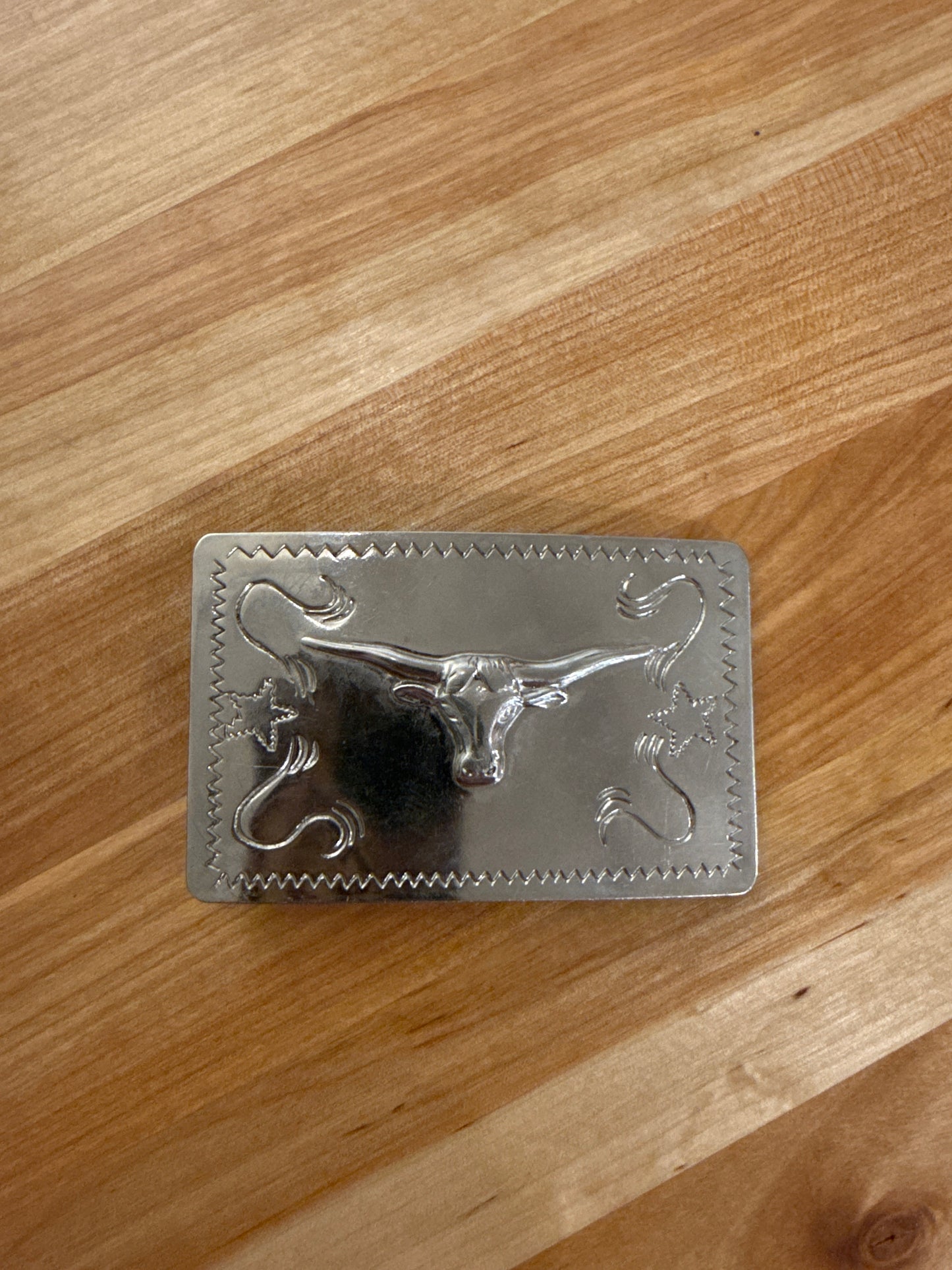 Silver Longhorn Belt Buckle